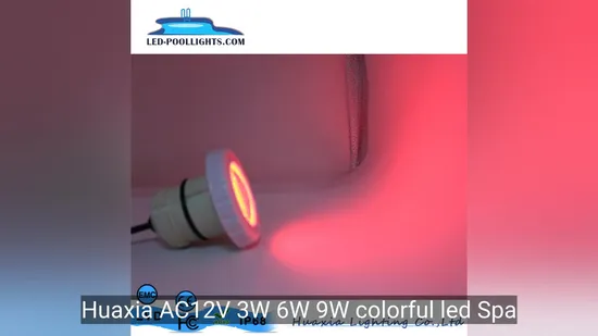 Huaxia 2inch Vinyl Pool Fiberglass Pool Light 6W Recessed Mini Underwater Swimming Pool Piscina LED Lamp for SPA