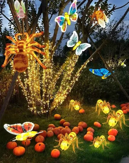 Garden Motif Christmas Light 3D Plastic Butterfly LED Decoration Light 