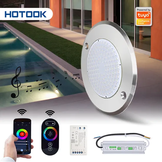 Hotook Patented WiFi Control Light for Pool Niche Replace IP68 SS316 Stainless Steel Resin Filled 18W LED Lights Underwater 